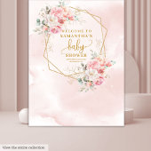 Chic pastel roze floral baby shower achtergrond wandkleed