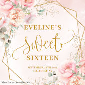 Chic Pastel Roze Gouden Pioenen Zoete Zestien Serv Servet