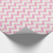 Chic Pastel Roze & Mint Chevron Aangepast monogram Cadeaupapier (Hoek)