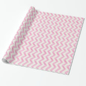 Chic Pastel Roze & Mint Chevron Aangepast monogram Cadeaupapier (Uitgerold)