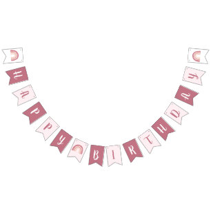 Chic Pastel roze regenbooggroene dag Vlaggetjes