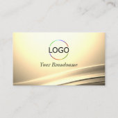 Chic Pastel Silk Cream Curved Decor Logo QR Code Visitekaartje (Voorkant)