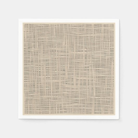 Chic Pastel Taupe Color Faux Jute Fabric Patroon Servetten (Voorkant)
