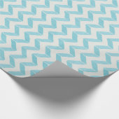 Chic Pastel turquoise Chevron Custom Monogram Cadeaupapier (Hoek)