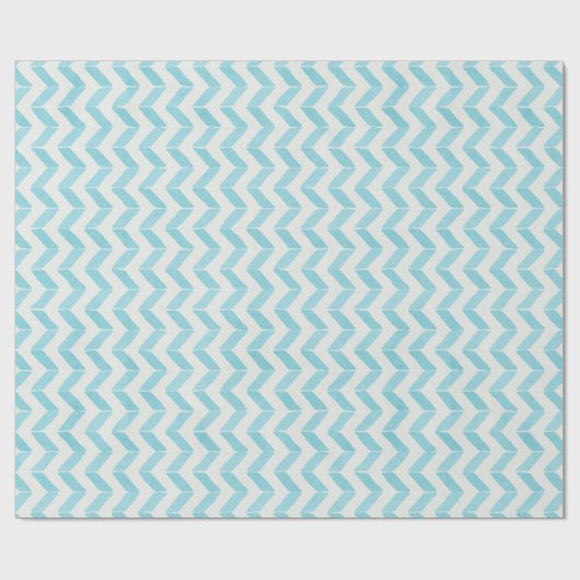 Chic Pastel turquoise Chevron Custom Monogram Cadeaupapier (Vlak)