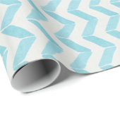 Chic Pastel turquoise Chevron Custom Monogram Cadeaupapier (Rol Hoek)