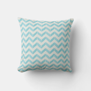 Chic Pastel turquoise Chevron Custom Monogram Kussen
