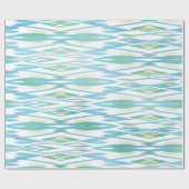 Chic pastel turquoise waterverf ikat patroon cadeaupapier (Vlak)