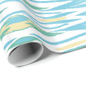 Chic pastel turquoise waterverf ikat patroon cadeaupapier (Rol Hoek)