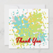 Chic Pastel Waterverf Spots Red Text Bedankkaart (Voorkant)