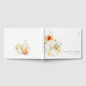 Chic Pastel Wildflower Pompoen Waterverf bruiloft Gastenboek (Volledig)