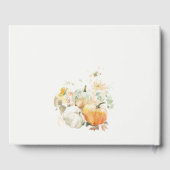 Chic Pastel Wildflower Pompoen Waterverf bruiloft Gastenboek (Achterkant)