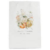 Chic Pastel Wildflower Pompoen Waterverf bruiloft Medium Cadeauzakje (Voorkant)