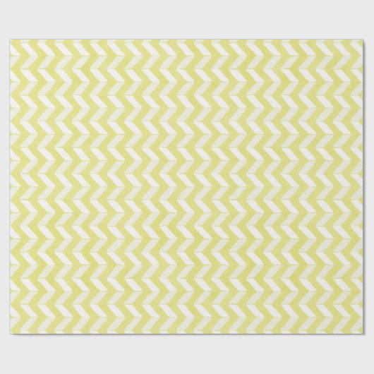 Chic Pastel Yellow Blauwgroen Chevron Custom Monog Cadeaupapier (Vlak)