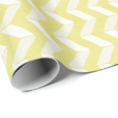 Chic Pastel Yellow Blauwgroen Chevron Custom Monog Cadeaupapier (Rol Hoek)