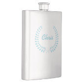 Chic Pastel Yellow Blauwgroen Chevron Custom Monog Heupfles (Rechts)