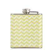 Chic Pastel Yellow Blauwgroen Chevron Custom Monog Heupfles (Achterkant)