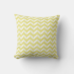 Chic Pastel Yellow Blauwgroen Chevron Custom Monog Kussen