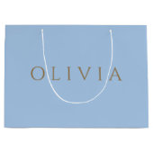 Chic pastelblauw minimalistisch monogram grote gif groot cadeauzakje (Voorkant)