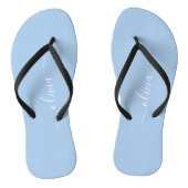 Chic pastelblauw minimalistisch monogram Teenslipp Teenslippers (Voetbed)