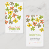 Chic Pastels Daisies Pop Summer Flowers Visitekaartje (Voorkant / Achterkant)