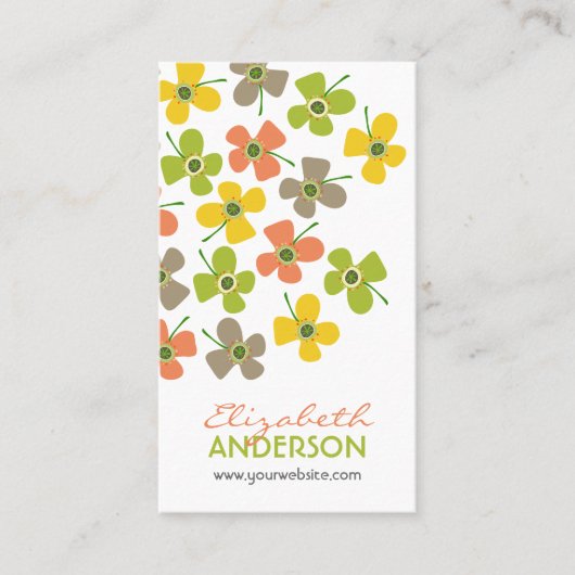 Chic Pastels Daisies Pop Summer Flowers Visitekaartje (Voorkant)