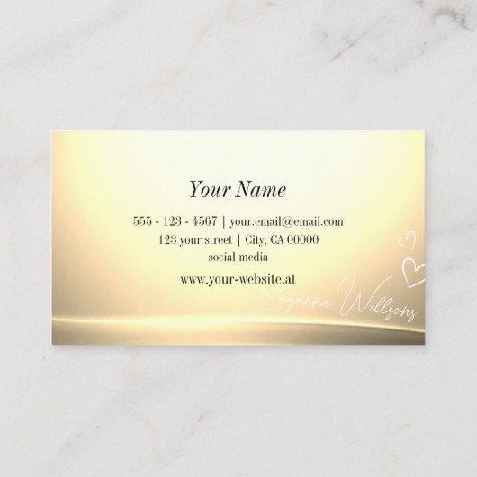 Chic Pastelzijde Cream Curved Decor Sophisticated Visitekaartje (Achterkant)