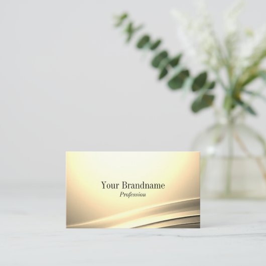 Chic Pastelzijde Cream Curved Decor Sophisticated Visitekaartje (Staand voorkant)