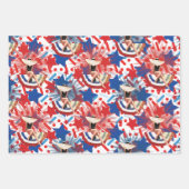 Chic Patriotic Stars Fireworks Pinup Inpakpapier Vel (Voorkant 3)