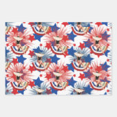 Chic Patriotic Stars Fireworks Pinup Inpakpapier Vel (Voorkant)