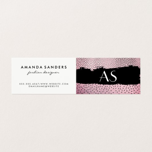 Chic patroon / Klassiek monogram Visitekaartje (Buitenkant ongevouwen)