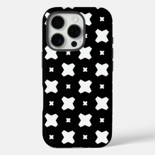 Chic patroonontwerp in zwart en wit iPhone 16 pro hoesje