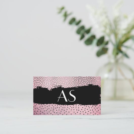 Chic Pattern / Classic Monogram Visitekaartje (Staand voorkant)
