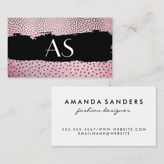 Chic Pattern / Classic Monogram Visitekaartje (Voorkant / Achterkant)