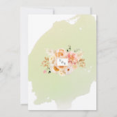 Chic Peach Blush Champagne Green Floral Wedding Kaart (Achterkant)