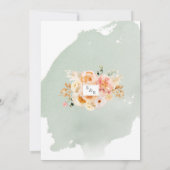 Chic Peach, Blush, Champagne, Sage Floral Wedding Kaart (Achterkant)