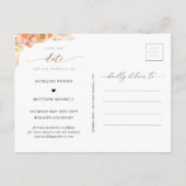 Chic Peach, Blush, Champagne Wedding Save the Date Briefkaart (Achterkant)