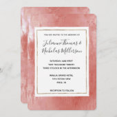 Chic Peach bruiloft Kaart (Voorkant / Achterkant)