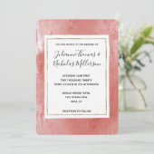 Chic Peach bruiloft Kaart (Staand voorkant)