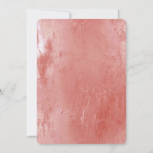 Chic Peach bruiloft Kaart (Achterkant)