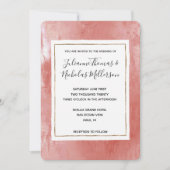 Chic Peach bruiloft Kaart (Voorkant)