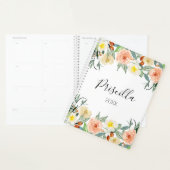 Chic Peach en Cream Waterverf Bloemen Maandelijks Planner (Display)