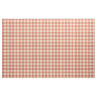 chic peach en white darker gingham patroon stof
