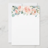 Chic Peach Floral Calligraphy Greenery Wedding Kaart (Achterkant)
