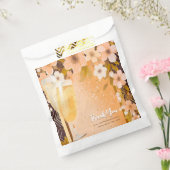 Chic Peach Floral Champagne Vrijgezellenfeest Part Bedankzakje (Gezegeld)