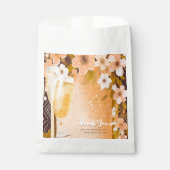 Chic Peach Floral Champagne Vrijgezellenfeest Part Bedankzakje (Voorkant)