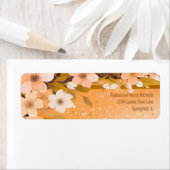 Chic Peach Floral Champagne Vrijgezellenfeest Part Etiket (Insitu)