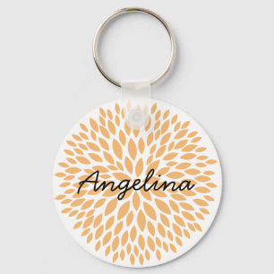 Chic Peach Floral Sleutelhanger