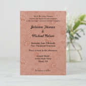 Chic Peach Floral Wedding Kaart (Staand voorkant)