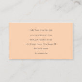 Chic Peach Gingham Groovy Visitekaartje (Achterkant)